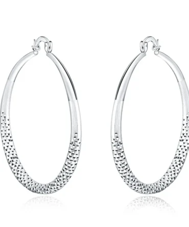 925 Sterling Silver 5CM circle hoop Earrings for Women fashion