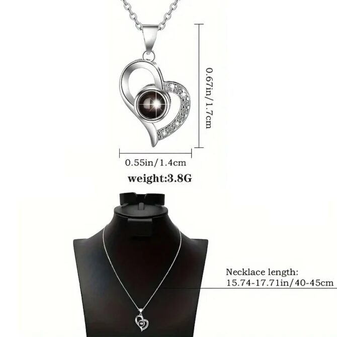 Heart-Shaped Red Rose Necklace with Gift Box - Valentine's Day, Anniversary, Birthday, Mother's Day Gift for Women, Mom, Wife - Image 4