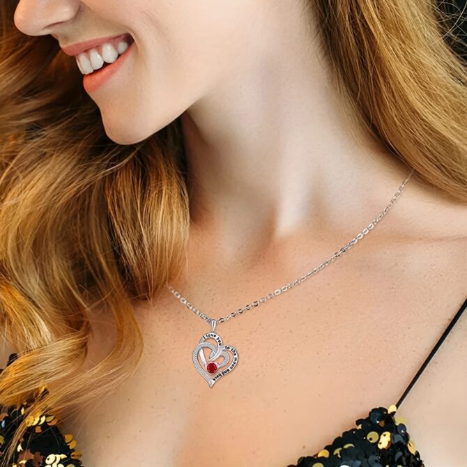 Luxury Love Heart Zircon Necklace Pendant Necklace - Image 3