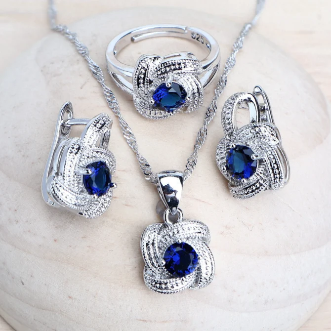 Zirconia Women Jewelry Sets 925 Sterling Silver Wedding Bridal Costume Jewellery Earrings Rings Bracelets Pendant Necklace - Image 2