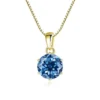 Butterflykiss 1 CT Real Moissanite Pendant Necklace For Women Top Quality 925 Sterling Silver Wedding Party Bridal Fine Jewelry - gold royal blue