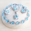 Zirconia Women Jewelry Sets 925 Sterling Silver Wedding Bridal Costume Jewellery Earrings Rings Bracelets Pendant Necklace - 4PCS-Sky Blue