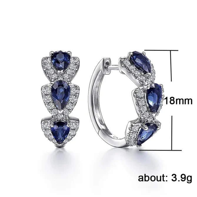 Luxury Trendy Cubic Zirconia Hoop Earrings Wedding Party Elegant Accessories - Image 3