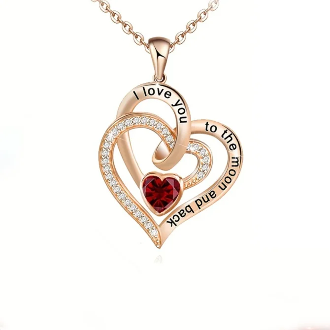 Luxury Love Heart Zircon Necklace Pendant Necklace