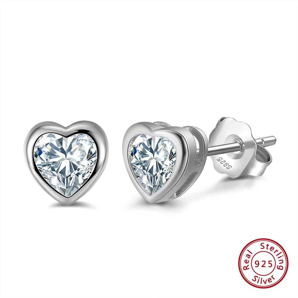 925 Sterling Silver Romantic 6 MM Heart Earring 14K Gold Plated for Women Earrings Gold Jewellery Gift