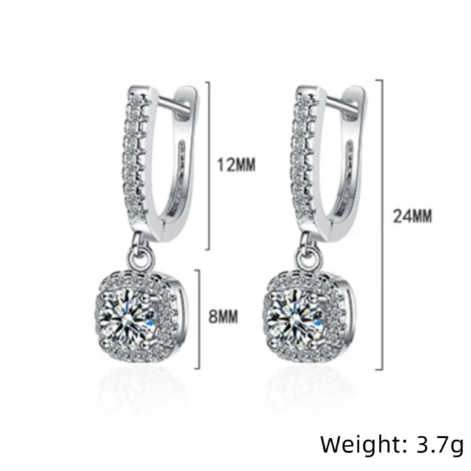 Moissanite Huggie Hoop Earring for Women Lab Created Diamond 925 Sterling Silver Dainty Hoop Dangle Earring Fine Jewelry - Image 5