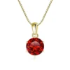 Butterflykiss 1 CT Real Moissanite Pendant Necklace For Women Top Quality 925 Sterling Silver Wedding Party Bridal Fine Jewelry - gold Garnet