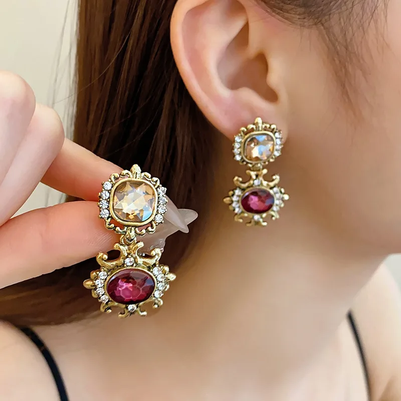 3 Pcs Vintage Necklace Earring Set High-end Accessories for Women Fashion Jewelry Set