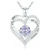 Fashionable 12th Birthday Stone Love Pendant Necklace for Women's High End Charm Jewelry Valentine's Day Gift for Girlfriend - June