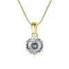 Butterflykiss 1 CT Real Moissanite Pendant Necklace For Women Top Quality 925 Sterling Silver Wedding Party Bridal Fine Jewelry - gold 100 Faceted