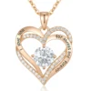 Fashionable 12th Birthday Stone Love Pendant Necklace for Women's High End Charm Jewelry Valentine's Day Gift for Girlfriend - July