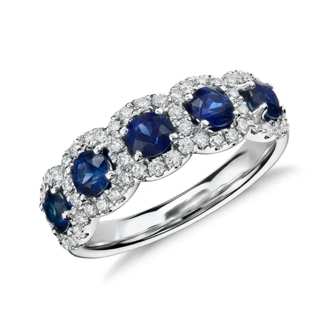 Fashion 925 Silver Jewellery Ring with Zircon Gemstone Accessories for Women Wedding Engagement Promise