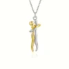 Chic Black Hug Pendant Necklace for Couples - Elegant Love Symbol,Perfect for Party & Daily Wear - Silver + Gold