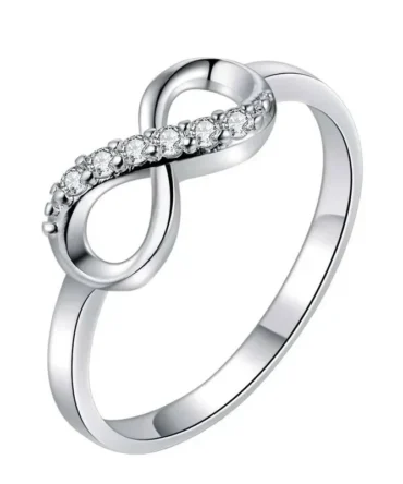 Alloy Crystal Rings Gold Colour Infinity Ring Statement Jewellery