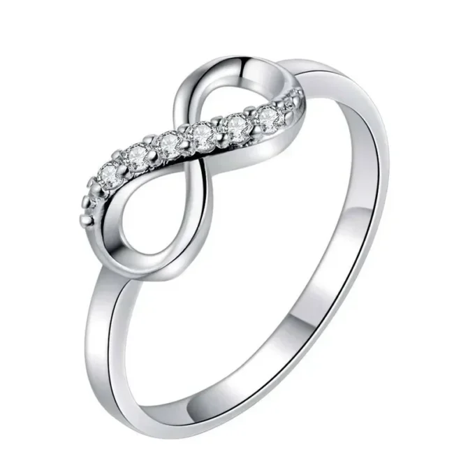 Alloy Crystal Rings Gold Colour Infinity Ring Statement Jewellery