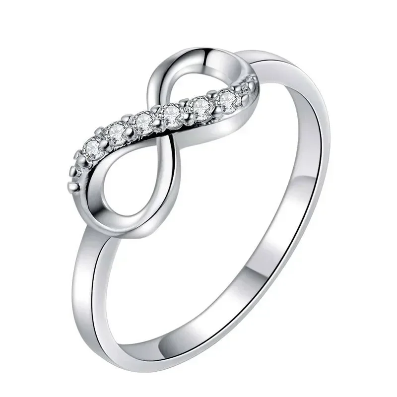 Alloy Crystal Rings Gold Colour Infinity Ring Statement Jewellery