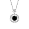 Pendant For Women Simulated Diamond Necklace S925 Sterling Silver Jewellery 1 CT Moissanite - black