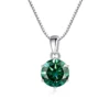 Butterflykiss 1 CT Real Moissanite Pendant Necklace For Women Top Quality 925 Sterling Silver Wedding Party Bridal Fine Jewelry - silver turquoise