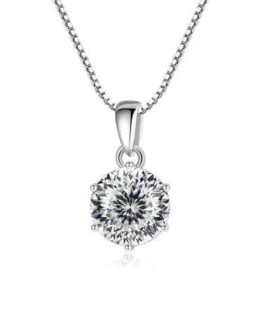 Butterflykiss 1 CT Real Moissanite Pendant Necklace For Women Top Quality 925 Sterling Silver Wedding Party Bridal Fine Jewelry