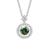 Pendant For Women Simulated Diamond Necklace S925 Sterling Silver Jewellery 1 CT Moissanite - dark green