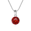 Butterflykiss 1 CT Real Moissanite Pendant Necklace For Women Top Quality 925 Sterling Silver Wedding Party Bridal Fine Jewelry - silver Garnet