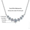 Moissanite Necklace For Woman Wedding Fine Jewely With Certificates 925 Sterling Sliver Plated 18k White Gold Necklace - 5ct