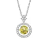 Pendant For Women Simulated Diamond Necklace S925 Sterling Silver Jewellery 1 CT Moissanite - lemon yellow