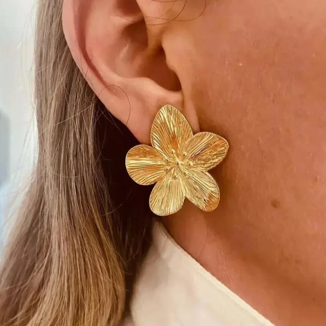 2PC Women's Fashion Trendy Stainless Steel Flower Earrings Outdoor Travel Carnival Party Festival Dressing Gifts - Image 7