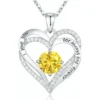 Fashionable 12th Birthday Stone Love Pendant Necklace for Women's High End Charm Jewelry Valentine's Day Gift for Girlfriend - November