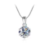 Butterflykiss 1 CT Real Moissanite Pendant Necklace For Women Top Quality 925 Sterling Silver Wedding Party Bridal Fine Jewelry - silver white