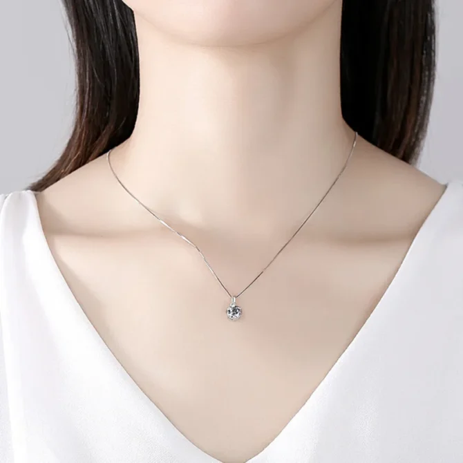 Butterflykiss 1 CT Real Moissanite Pendant Necklace For Women Top Quality 925 Sterling Silver Wedding Party Bridal Fine Jewelry - Image 6