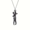Chic Black Hug Pendant Necklace for Couples - Elegant Love Symbol,Perfect for Party & Daily Wear - Black