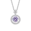 Pendant For Women Simulated Diamond Necklace S925 Sterling Silver Jewellery 1 CT Moissanite - light purple