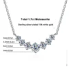 Moissanite Necklace For Woman Wedding Fine Jewely With Certificates 925 Sterling Sliver Plated 18k White Gold Necklace - 1.7ct