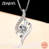 925 Silver Blue Crystal Necklace Chain For Women - White