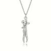 Chic Black Hug Pendant Necklace for Couples - Elegant Love Symbol,Perfect for Party & Daily Wear - silver