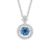 Pendant For Women Simulated Diamond Necklace S925 Sterling Silver Jewellery 1 CT Moissanite - royal blue