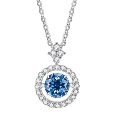 Pendant For Women Simulated Diamond Necklace S925 Sterling Silver Jewellery 1 CT Moissanite