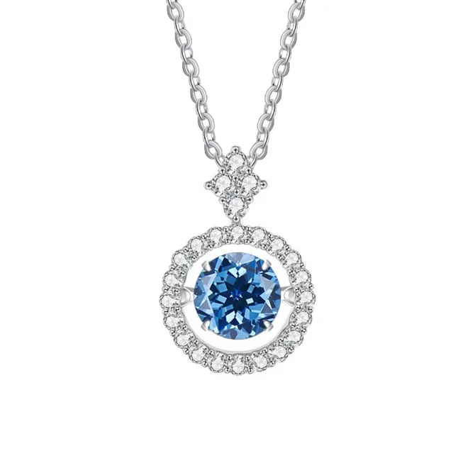 Pendant For Women Simulated Diamond Necklace S925 Sterling Silver Jewellery 1 CT Moissanite
