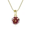 Butterflykiss 1 CT Real Moissanite Pendant Necklace For Women Top Quality 925 Sterling Silver Wedding Party Bridal Fine Jewelry - gold Tangerine