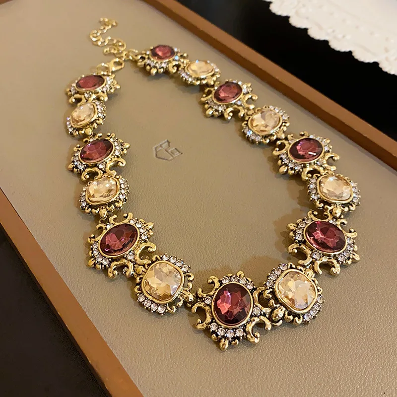 3 Pcs Vintage Necklace Earring Set High-end Accessories for Women Fashion Jewelry Set