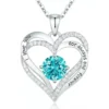 Fashionable 12th Birthday Stone Love Pendant Necklace for Women's High End Charm Jewelry Valentine's Day Gift for Girlfriend - December