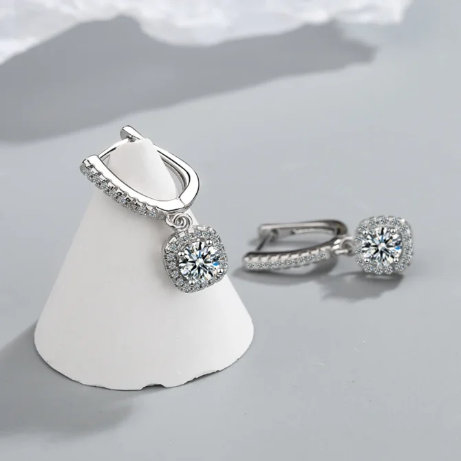 Moissanite Huggie Hoop Earring for Women Lab Created Diamond 925 Sterling Silver Dainty Hoop Dangle Earring Fine Jewelry - Image 6