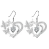 Fashionable heart-shaped purple butterfly hollow pendant earrings Valentine's Day birthday anniversary party Mother's Day gift - 1 pair-347