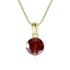 Butterflykiss 1 CT Real Moissanite Pendant Necklace For Women Top Quality 925 Sterling Silver Wedding Party Bridal Fine Jewelry - gold red