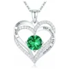 Fashionable 12th Birthday Stone Love Pendant Necklace for Women's High End Charm Jewelry Valentine's Day Gift for Girlfriend - May