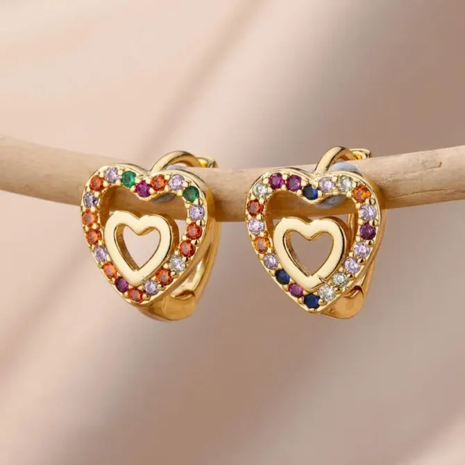 Zircon Pendientes Earring For Women Stainless Steel Gold Color Piercing Earring 2025 Trend Jewelry aretes Accesorios mujer - Image 2