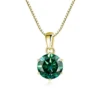 Butterflykiss 1 CT Real Moissanite Pendant Necklace For Women Top Quality 925 Sterling Silver Wedding Party Bridal Fine Jewelry - gold turquoise