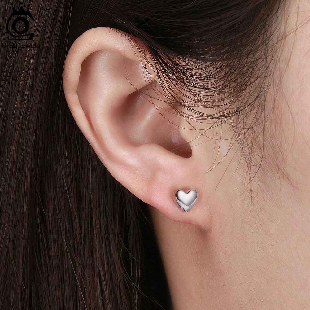 925 Sterling Silver Romantic 6 MM Heart Earring 14K Gold Plated for Women Earrings Gold Jewellery Gift