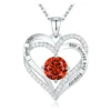 Fashionable 12th Birthday Stone Love Pendant Necklace for Women's High End Charm Jewelry Valentine's Day Gift for Girlfriend - January